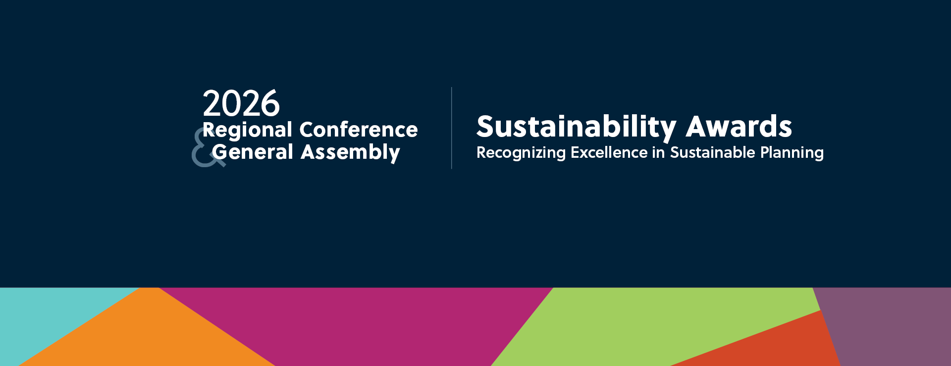 2026 Regional Conference banner with colorful geometric shapes.